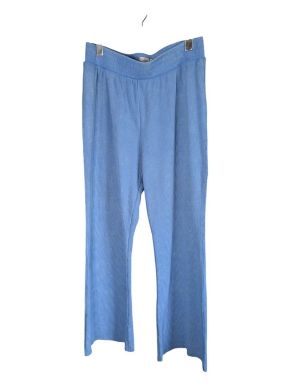 Sundry The Sunnyside Waffle Knit Wide Leg Pants Blue Elastic Waist Size Large